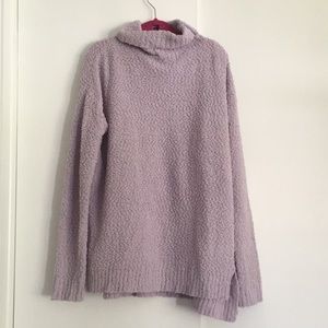 Fuzzy Purple Turtleneck Sweater